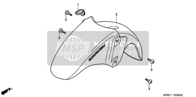 Honda NSS250 2003 Front Fender for a 2003 Honda NSS250